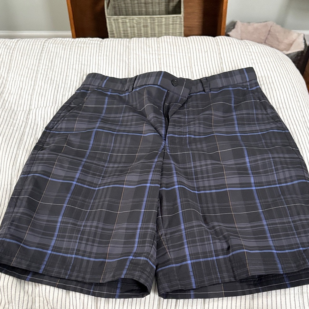 Kirkland Signature Black and Blue Plaid Men's Shorts